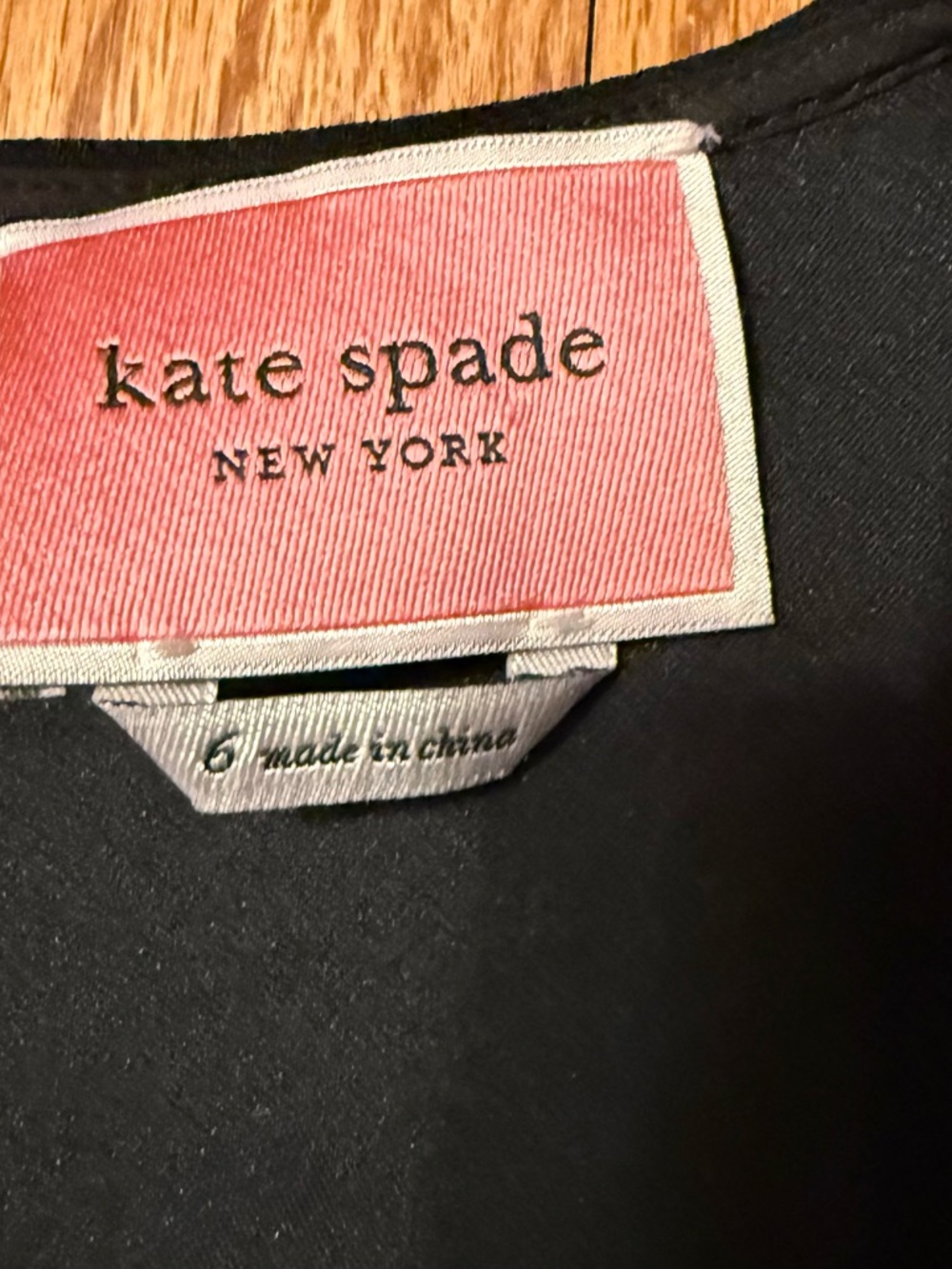Kate Spade  Black Woven Pinafore Dress with Pink Branded Neck Label Size 6 - Picture 6 of 6